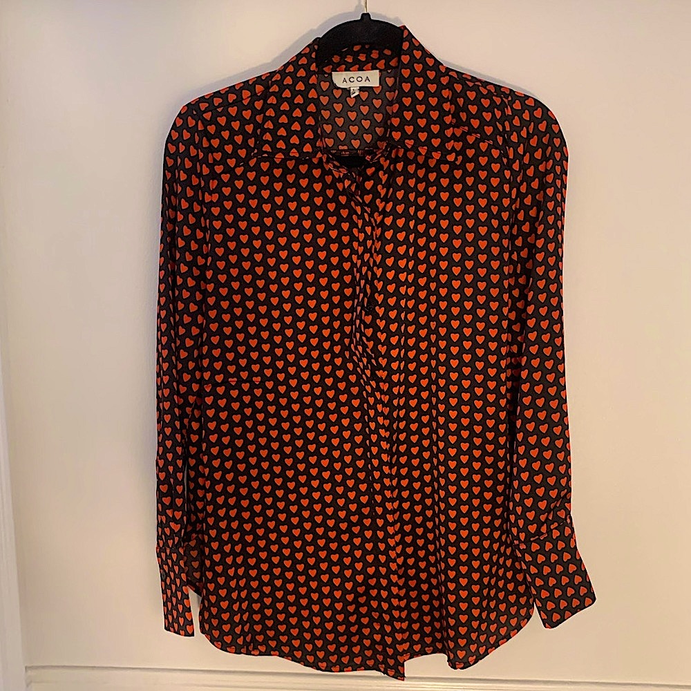 ACOA Collection Heart Pattern Blouse